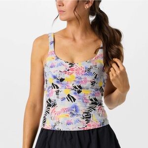 NWT FP Movement by Free People•Never Better Long Tank•Mystic Floral Combo•XS